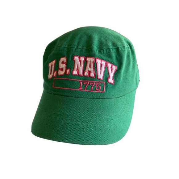 Green Pink Military Cadet Hat Cap US Navy 1775 Adjustable - Picture 1 of 7